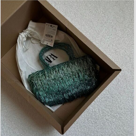 ZARA NWT RHINESTONE FRINGE BAG - Picture 3 of 13